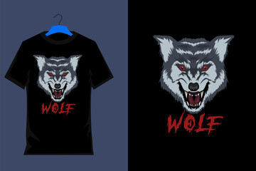 Wolf Retro Vintage T Shirt Design