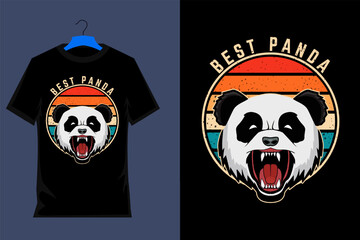 Best Panda Retro Vintage T Shirt Design