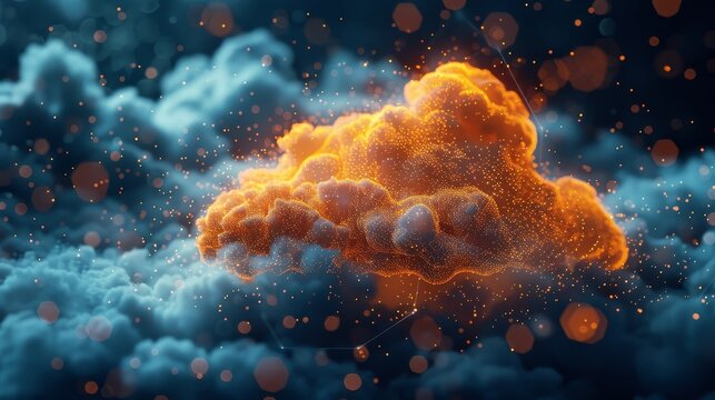 Visualization showcases cloud accessibility for diverse users connecting remotely via various devices