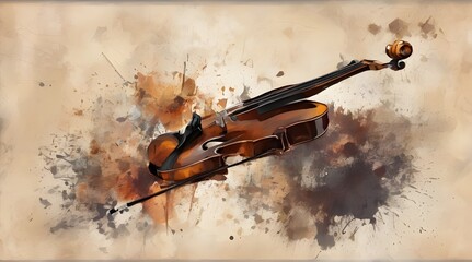 Beautiful Violin Isolated on White. generative.ai