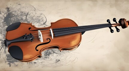 Fototapeta na wymiar Beautiful Violin Isolated on White. generative.ai