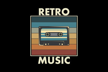 Retro Music Vintage Design Landscape