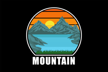 Mountain Retro Vintage Design Landscape