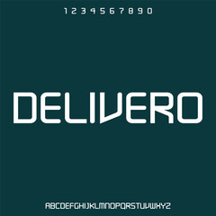 delivero, futuristic motion modern font represent speed and strong