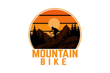 Mountain Bike Retro Vintage Design Landscape