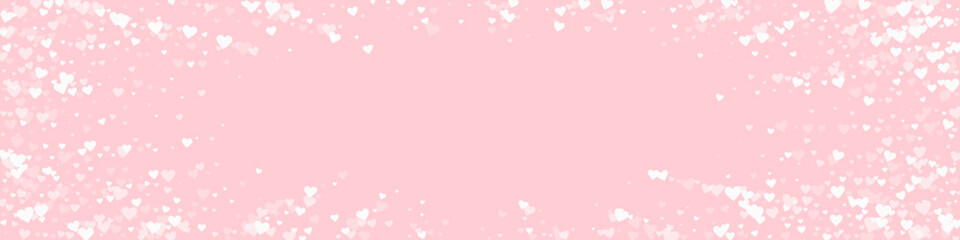 White hearts scattered on pink background. - 787983908
