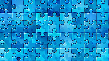 Blue Puzzle Pieces Background Illustration