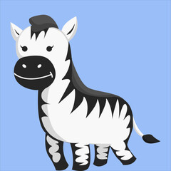 Cute Zebra Character Design Illustration