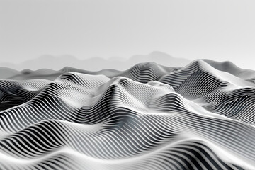 Digital Topography in a black and white background banner. Generative AI.
