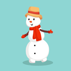 Christmas Snowman Character Design Illustration