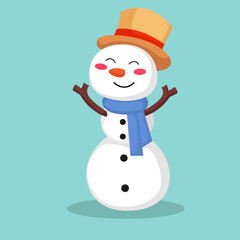 Christmas Snowman Character Design Illustration