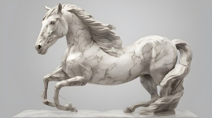 Obraz na płótnie Canvas Horse artistic marble effect illustration sculpture picture. generative.ai