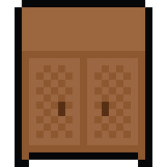 Pixel art cartoon closet icon 