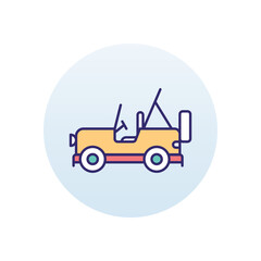 Army Jeep vector icon