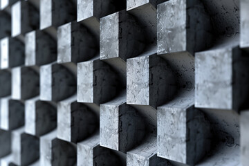 Sophisticated abstract 3d pattern. Brutalist style. Background image. Created with Generative AI technology.