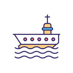 Navy Ship vector icon