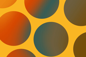 オレンジ色の背景のグラデーションの水玉模様の背景イラスト - obrazy, fototapety, plakaty