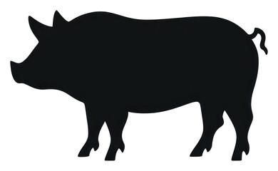 Fototapeta premium PNG Pig animals logo icon silhouette mammal black