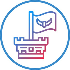 Vector Design Castle Flag Icon Style
