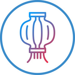 Vector Design Red Paper Lantern Icon Style