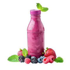 berry smoothies bottle isolated on transparency background PNG