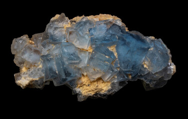 Blue fluorite crystals mineral specimen, breathtaking photography
