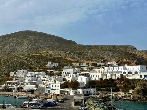 Harbour in Karavostasis, Folegandros, Cyclades Islands, Greece
