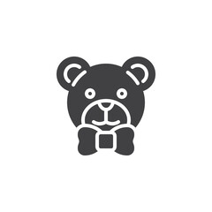 Bear plush toy vector icon