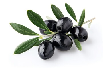Black olives with white leaves