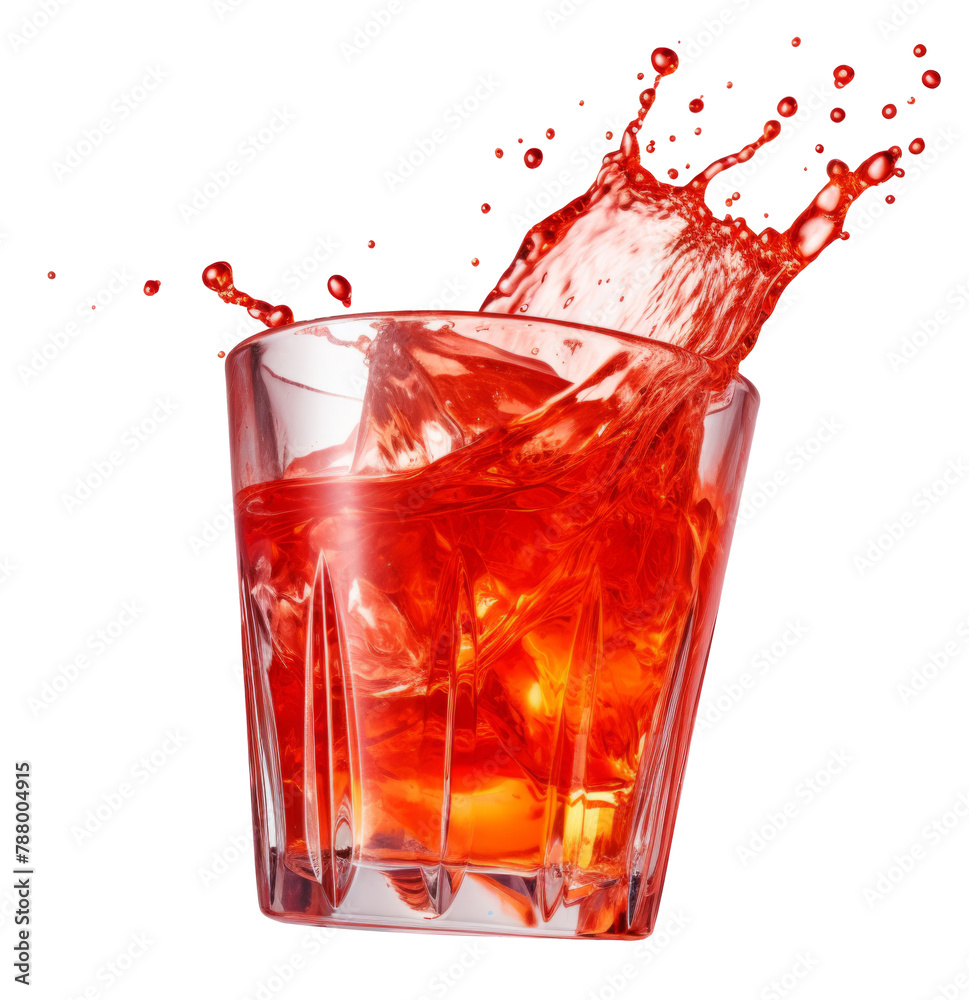 Poster cocktail splashing isolated on a white background