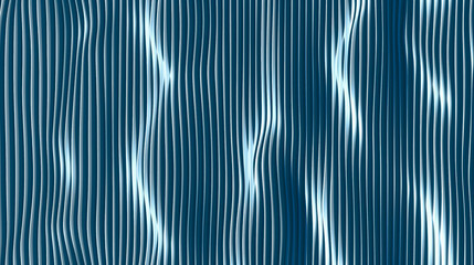 A blue and white striped background with a blue wave