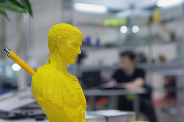 Human bust made using 3D printing technology in the laboratory