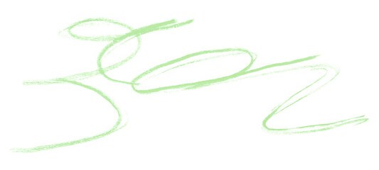 green pencil strokes isolated on transparent background