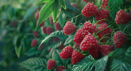 red raspberry bush