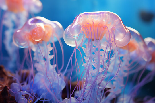 a stunning close-up of portuguese man o war physalia physa