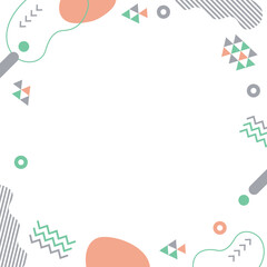 かわいいポップなメンフィスデザインのフレーム囲み枠(1:1)