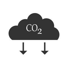 CO2 emissions in cloud vector icon. Carbon dioxide formula illustration symbol, smog pollution sign, environment logo. Vector illustration. Eps file 456.