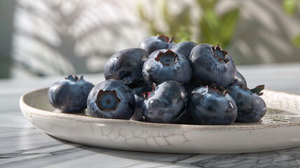 blueberries on a plate