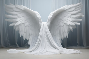 Generative Ai of angel wings on white - 788015382