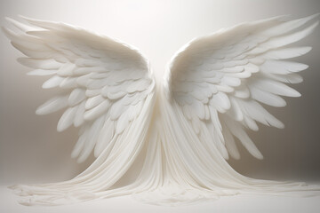 Generative Ai of angel wings on white