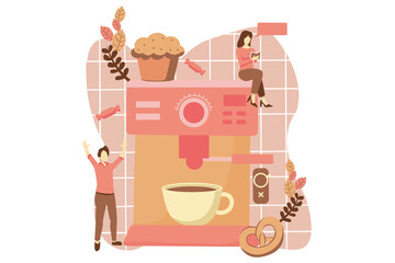Cafe Drink Flat Design Illustration