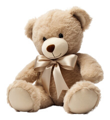 Obraz premium PNG Bow wrapped around teddy bear toy white background representation