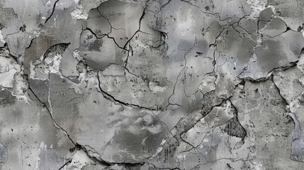 Naklejka premium seamless texture of concrete grunge with cracks, stains, and rough texture in shades of grey