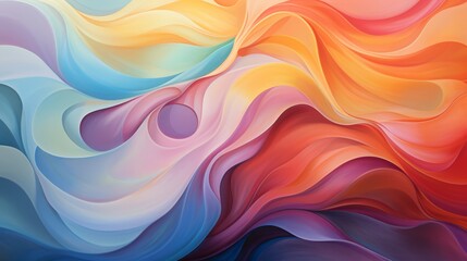 Fototapeta premium Flowing abstract ribbons in a rainbow spectrum, creating a sense of movement