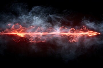 Black Background With Red and Orange Smoke. Generative AI