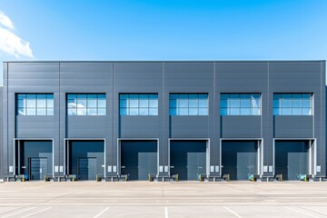 contemporary factory with roll up doors