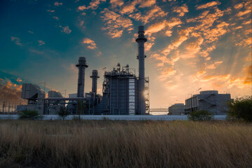 Gas turbine electrical power plant energy supply with twilight