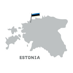 Obraz premium Estonia vector map illustration, country map silhouette with the flag inside. Nation Geography Outline Border Boundary Territory Shape Vector Illustration. Every country in the world is here