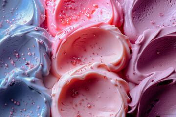 Bright colorful macro detailed purple pink blue ice cream texture background. Detailed sweet wallpaper