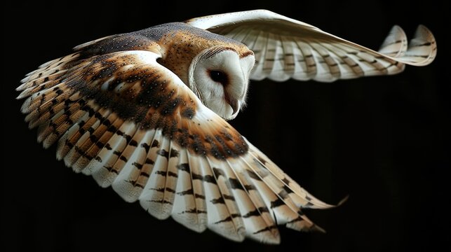 Bird Wings: A photo of a barn owl in flight